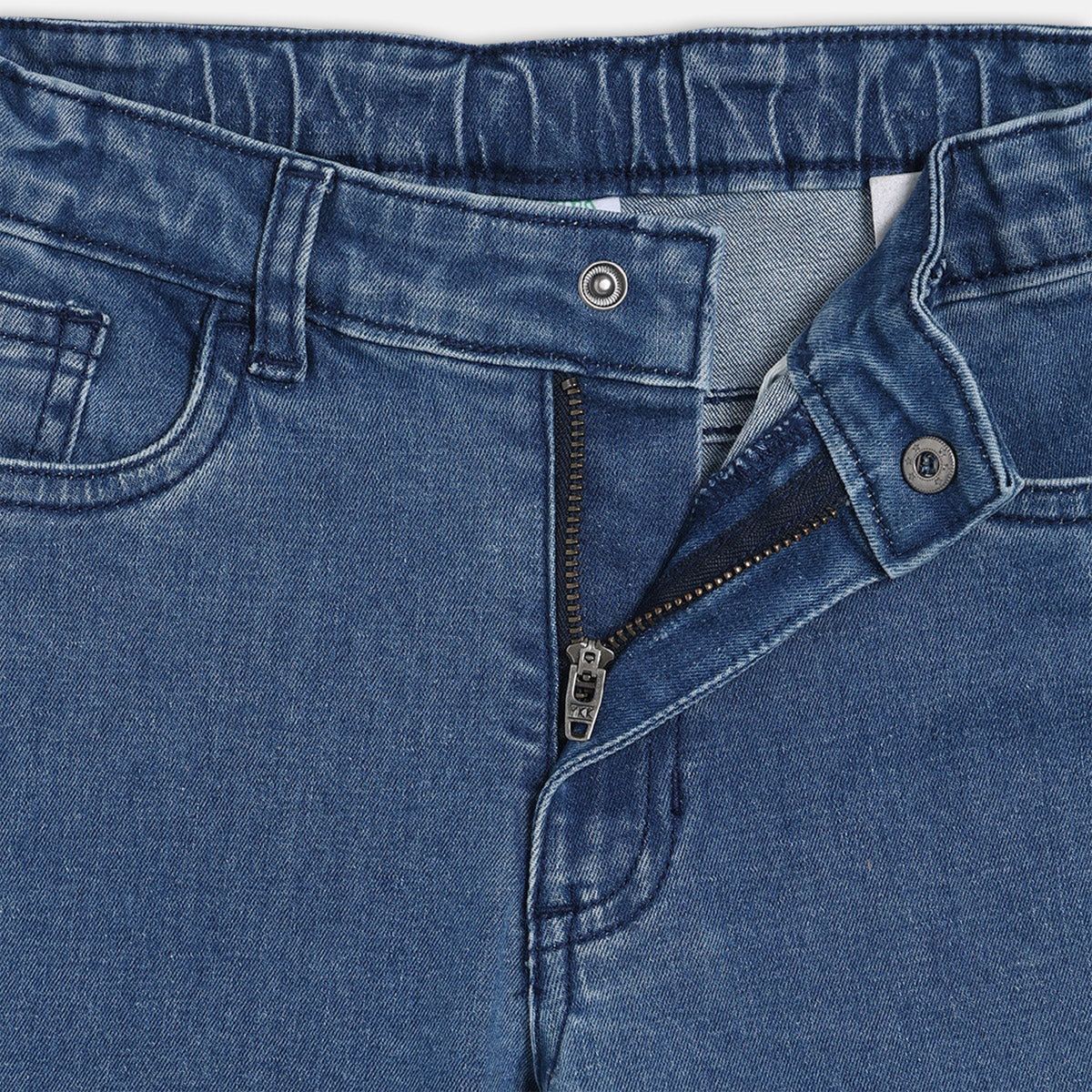 Boys Blue Adjustable Elastic Full Length Denim Pant