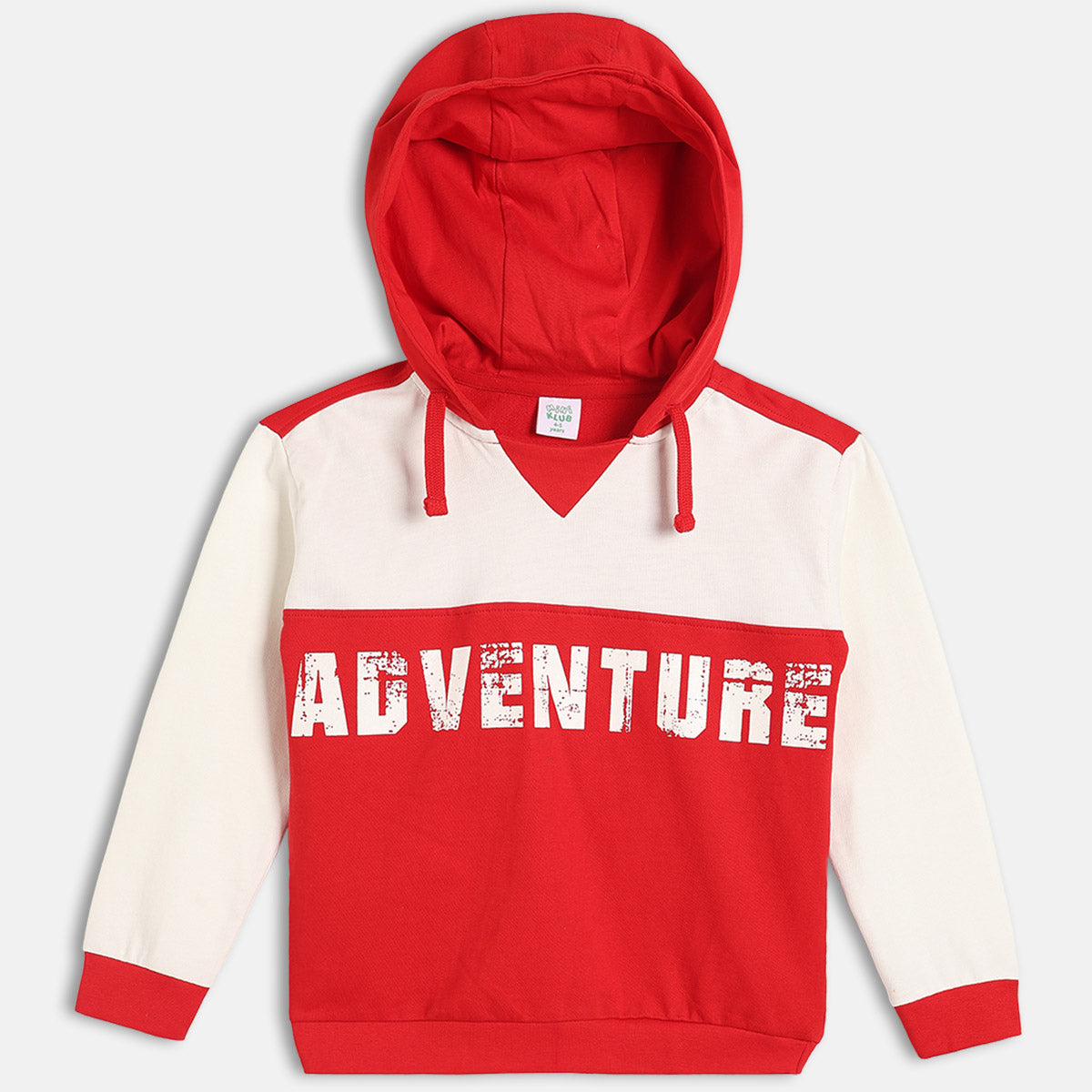 Boys Cotton Full Sleeves Text Printed Sweatshirt - Red
