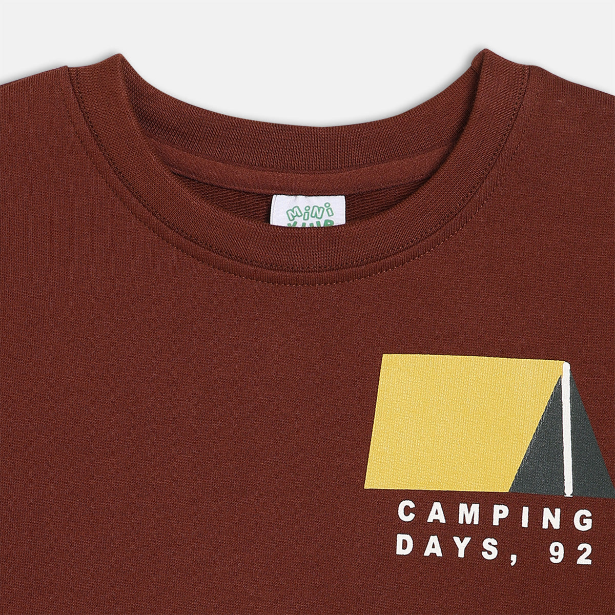 Boys Brown Solid Sweat Shirt