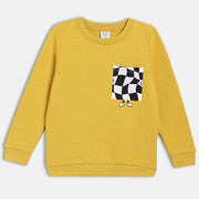 Boys Mustard Round Neck Full Sleeve Sweat Shirt