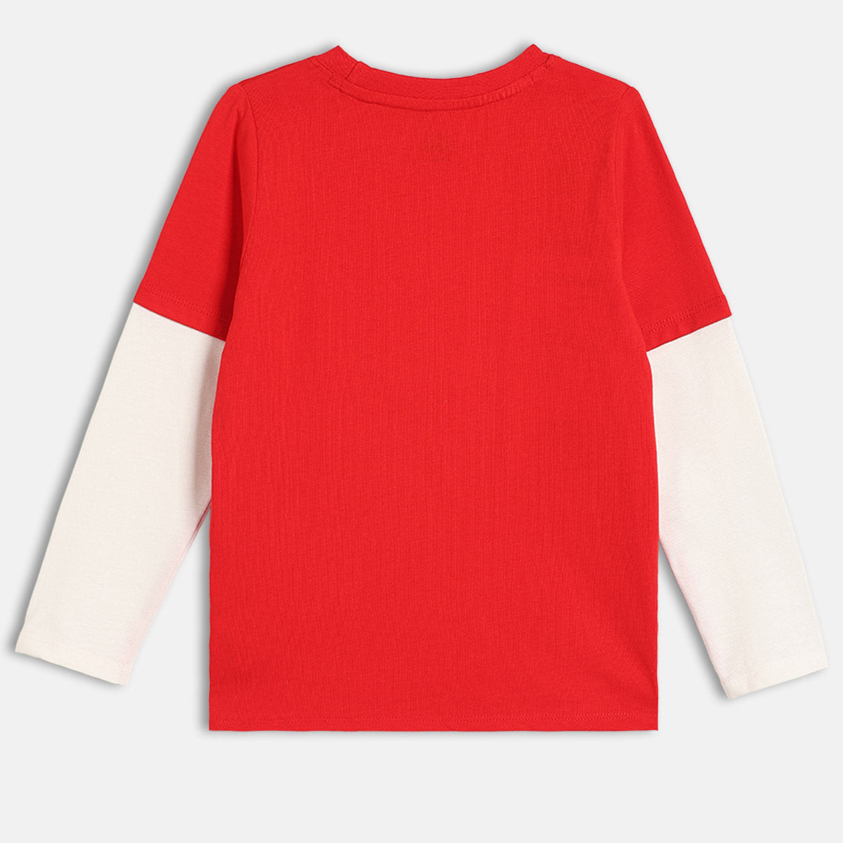 Red Kids Boys Round Neck Full Sleeve T-Shirt