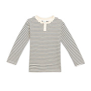 Boys Cotton Full Sleeves Striped Tee - Beige