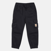 Boys Navy Elasticated Full Length Woven Pant
