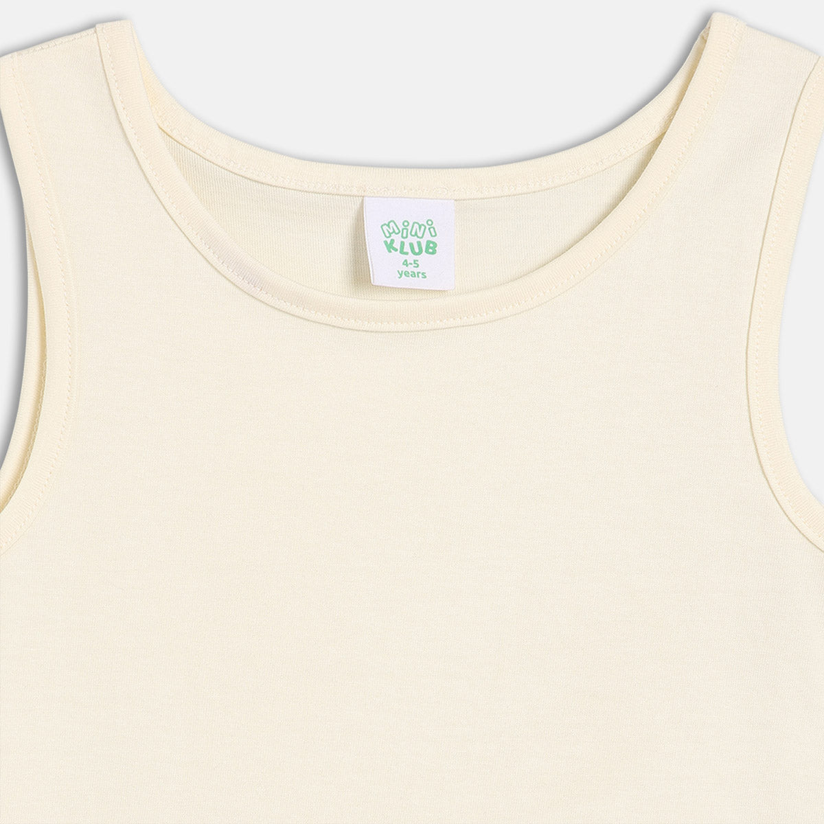 Girls Ecru Round Neck Full Sleeve Knit Top