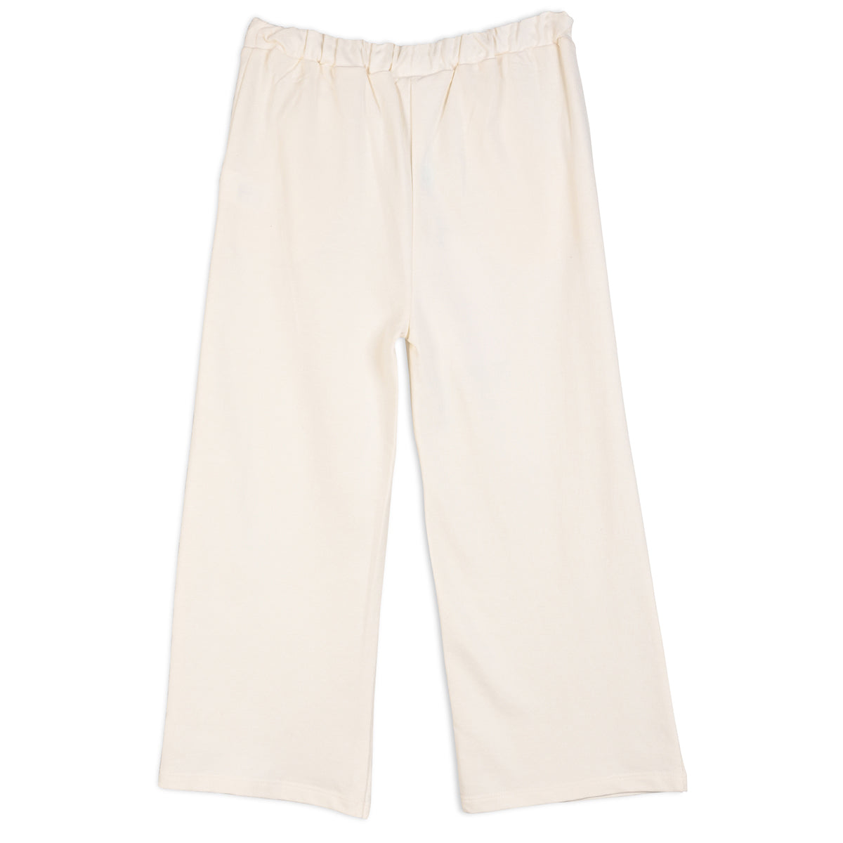 Girls White Round Neck Full Length Lounge Wear