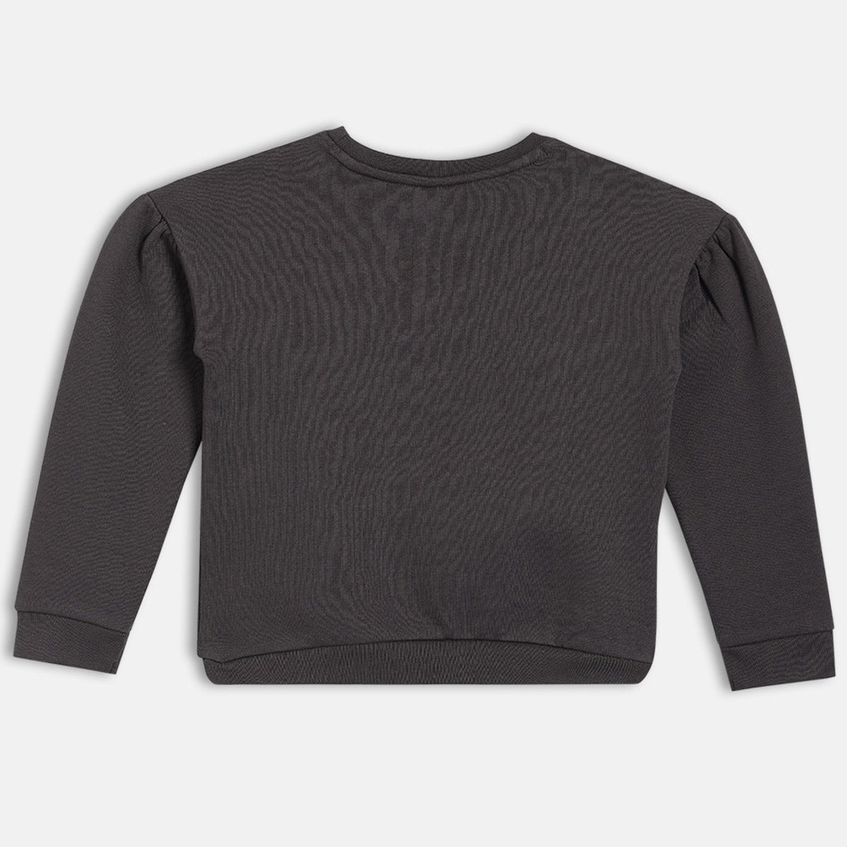 Girls Black Round Neck Full Sleeve Sweat Shirt