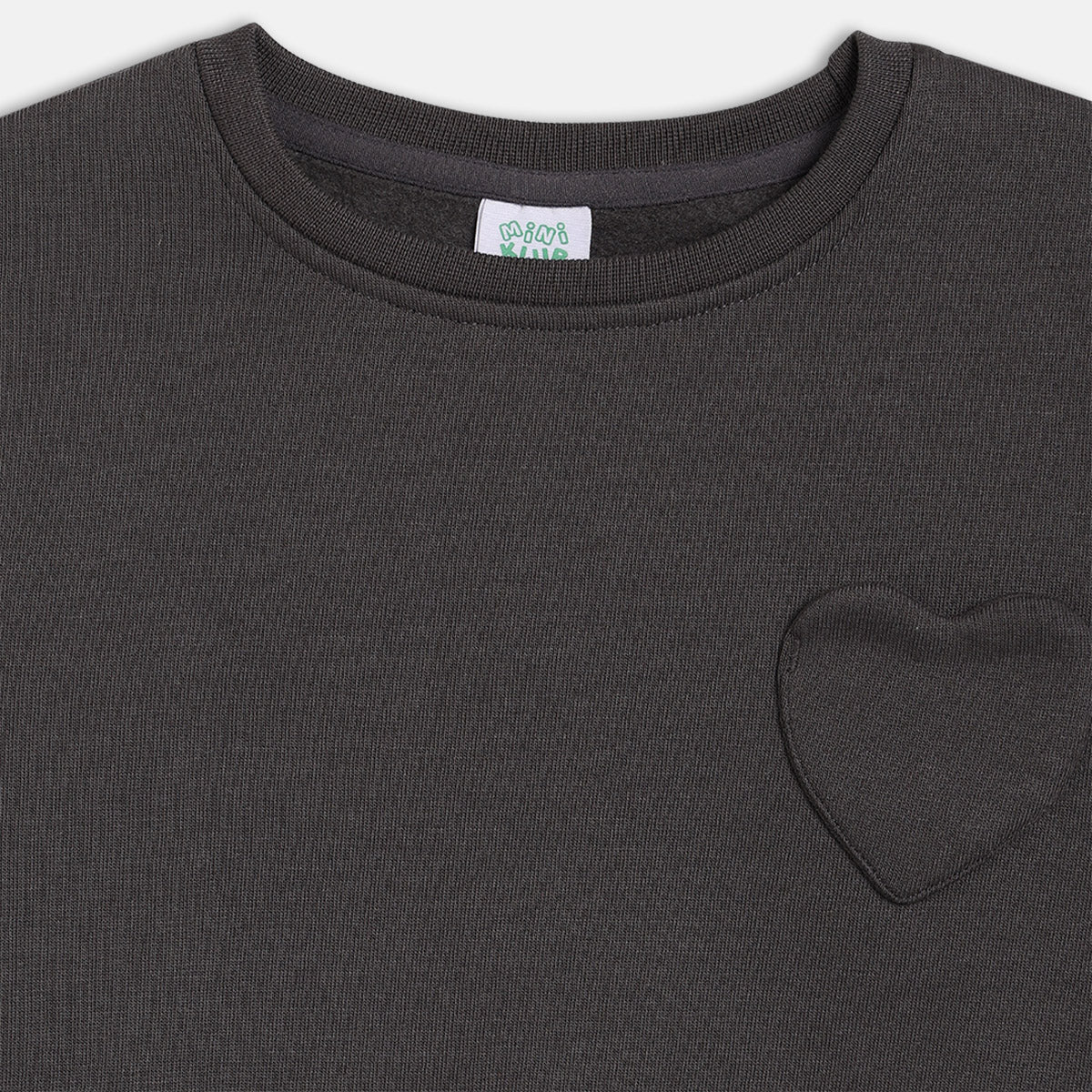 Girls Black Round Neck Full Sleeve Sweat Shirt