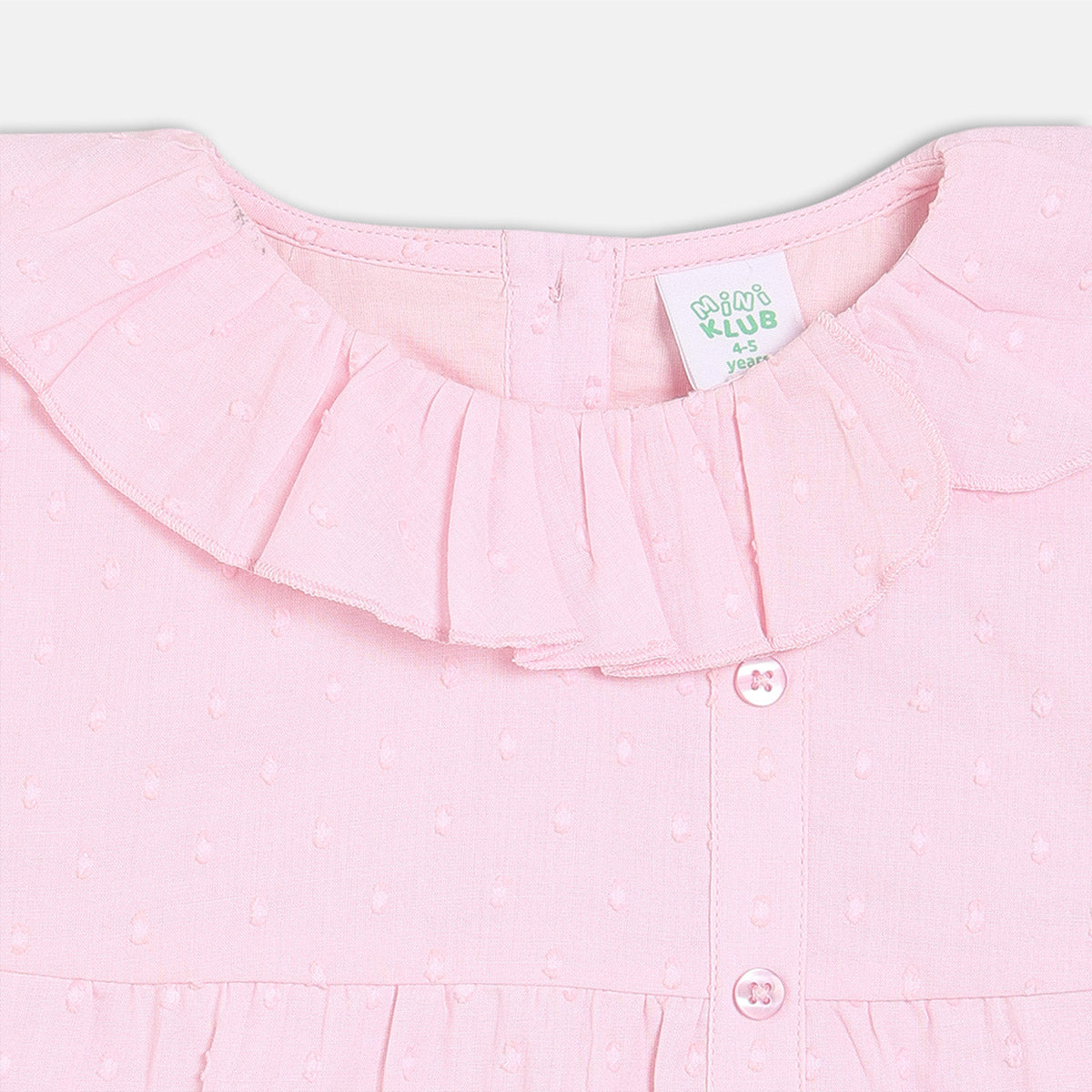 Girls Cotton Full Sleeves Solid Top - Pink