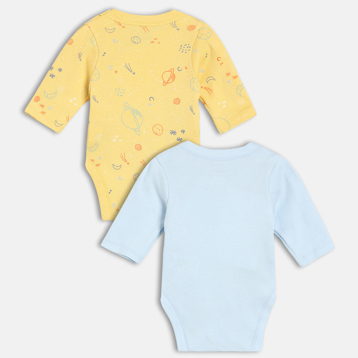 Boys Blue/Yellow Front Open Full Sleeve Body Suit