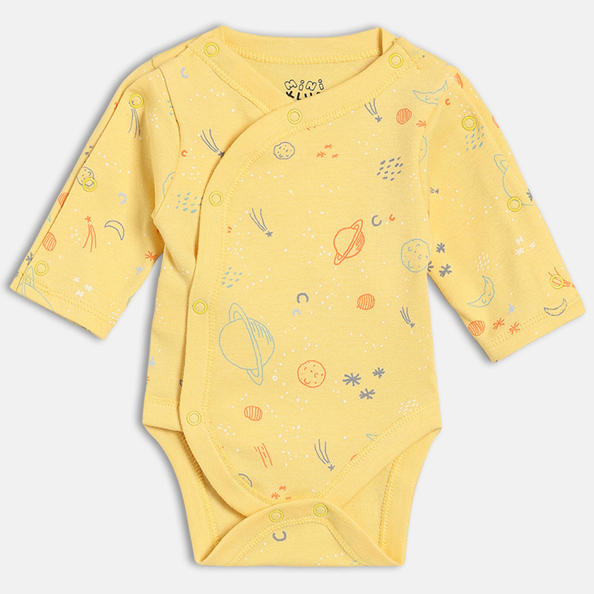 Boys Blue/Yellow Front Open Full Sleeve Body Suit