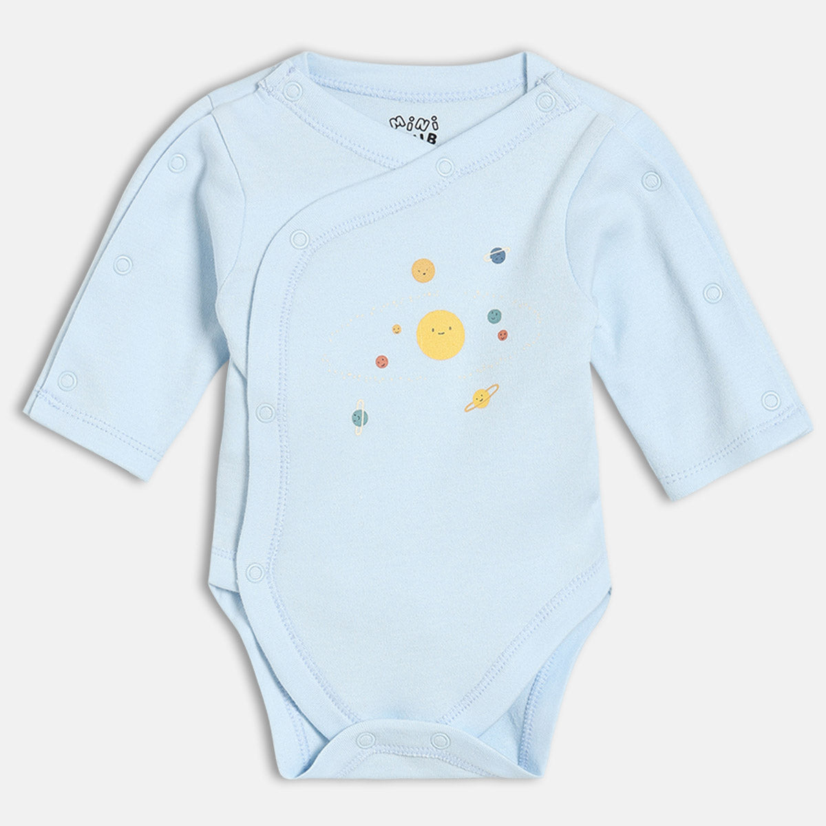 Boys Blue/Yellow Front Open Full Sleeve Body Suit