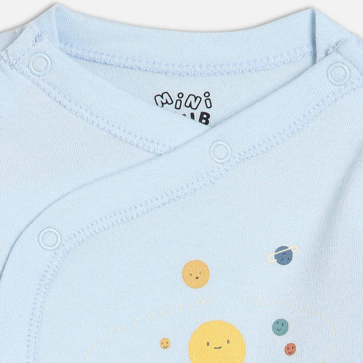 Boys Blue/Yellow Front Open Full Sleeve Body Suit