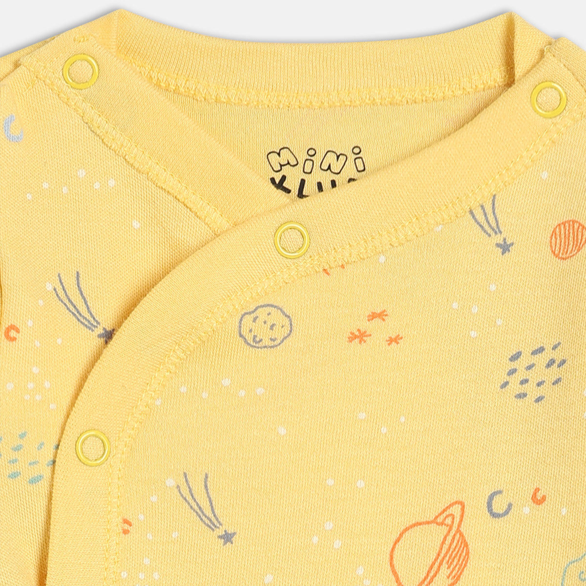 Boys Blue/Yellow Front Open Full Sleeve Body Suit