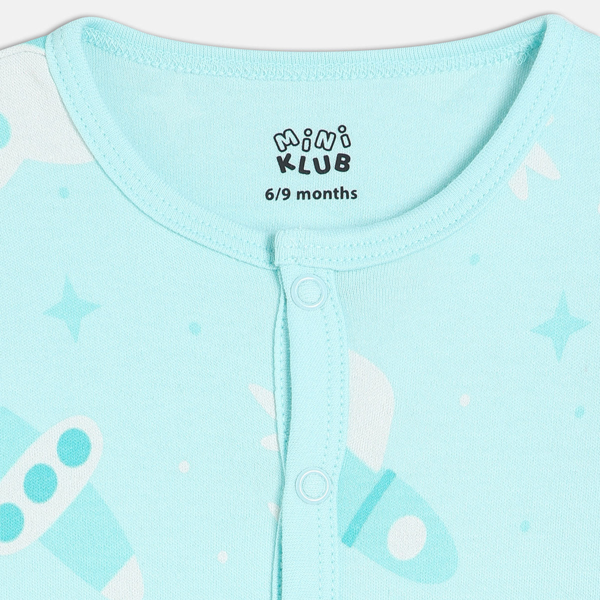 Boys Cotton Pack Of 2 Full Sleeves Rocket Printed Front Open Vests - Blue & Yellow