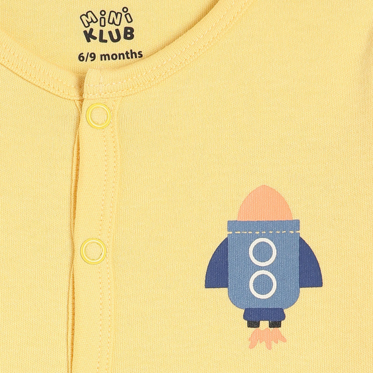 Boys Cotton Pack Of 2 Full Sleeves Rocket Printed Front Open Vests - Blue & Yellow