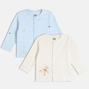 Boys Blue/White Front Open Vest