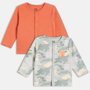 Boys Grey/Rust   Front Open Vest