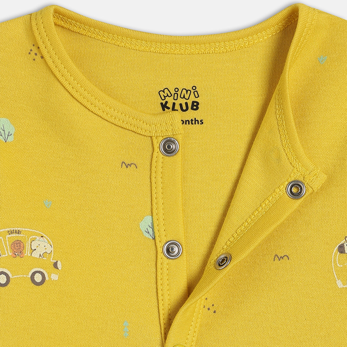 Boys Cotton Pack Of 2 Full Sleeves Car & Animal Printed Front Open Vests - Yellow & Green