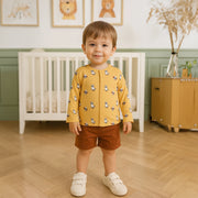 Mustard/Olive Newborn Boys Front Open Vest