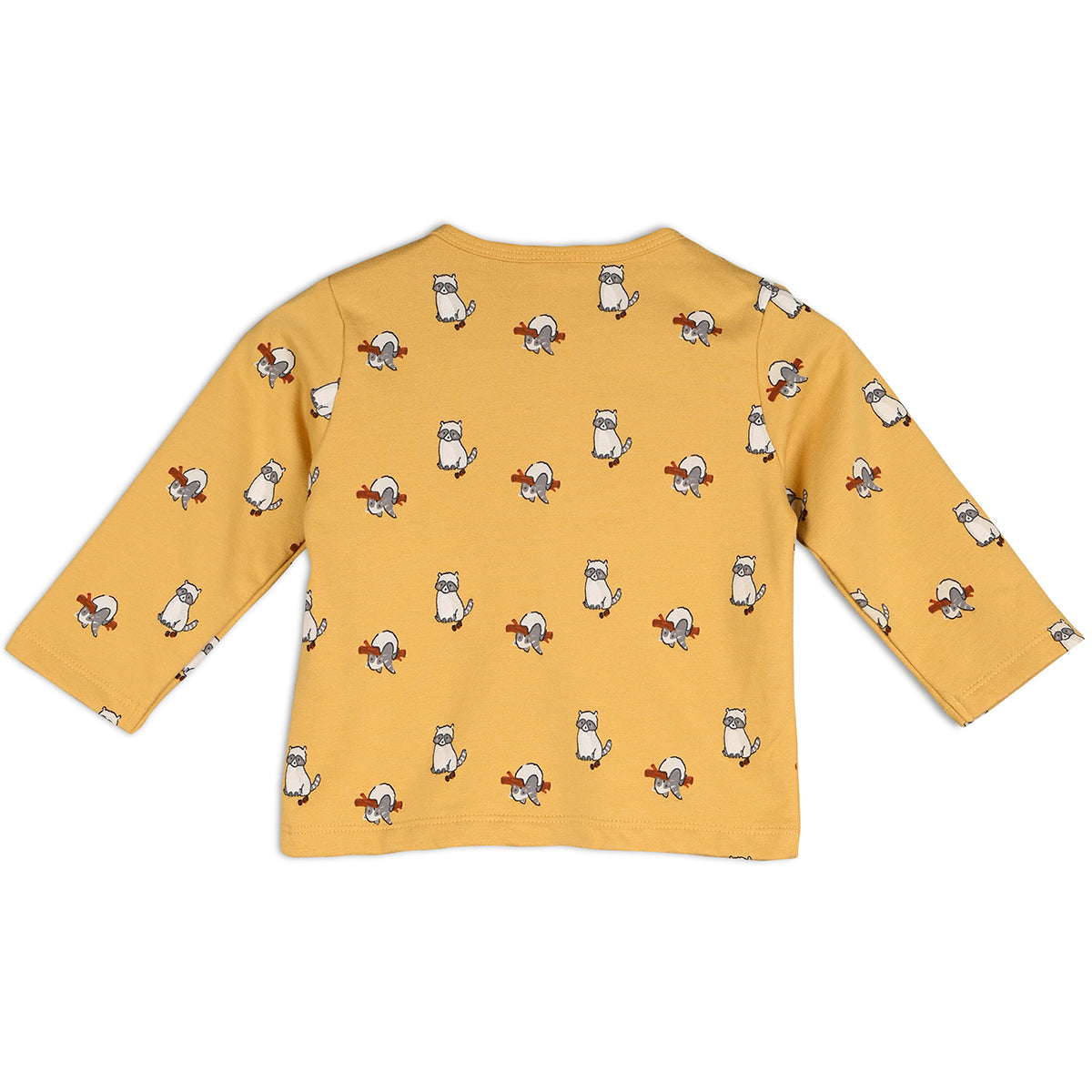 Boys Cotton Pack Of 2 Full Sleeves Animal & Geometric Printed Front Open Vests - Mustard & Olive