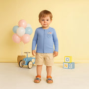 Blue/Green Newborn Boys Front Open Vest