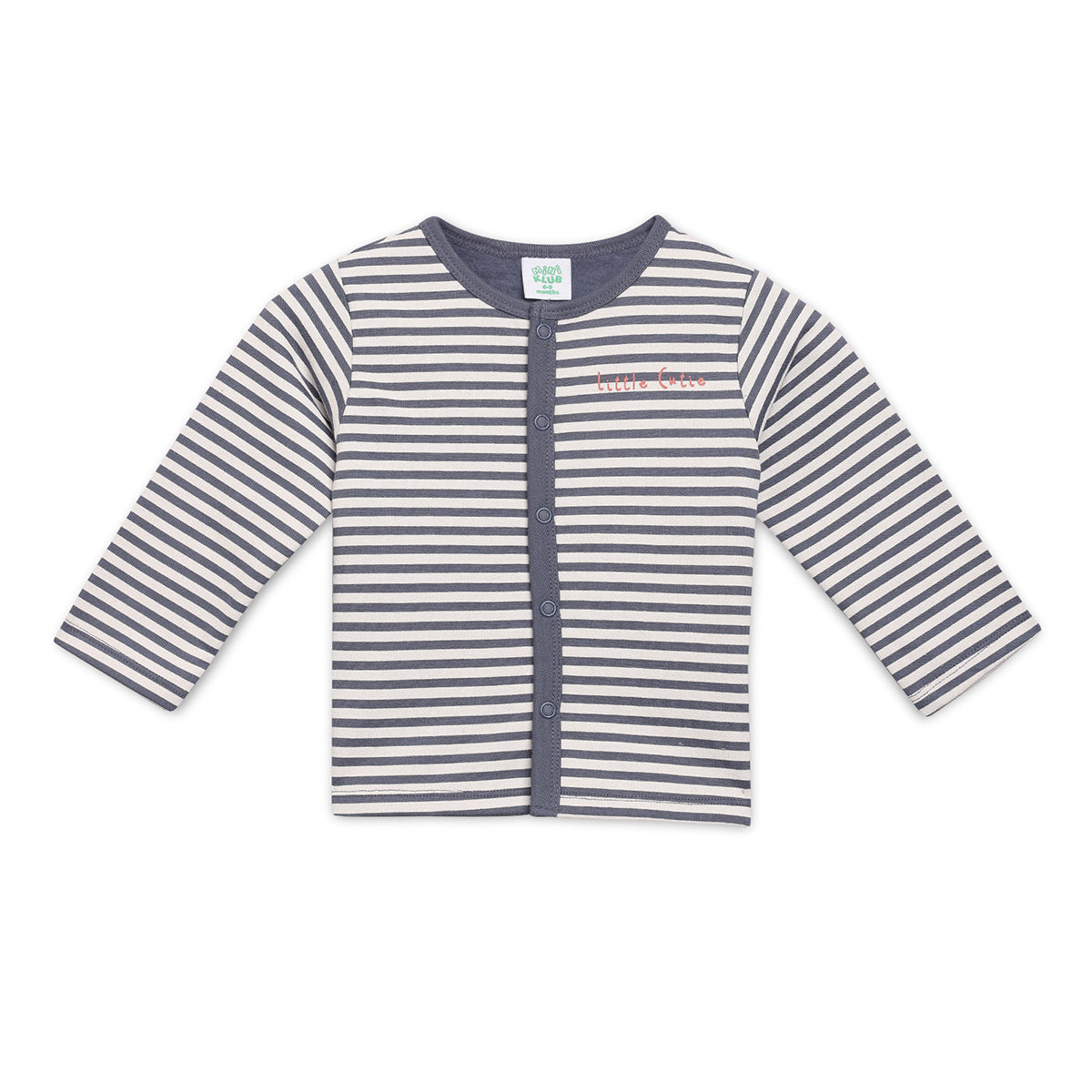 Boys Cotton Pack Of 2 Full Sleeves Animal Printed & Striped Front Open Vests - Navy Blue & Mauve