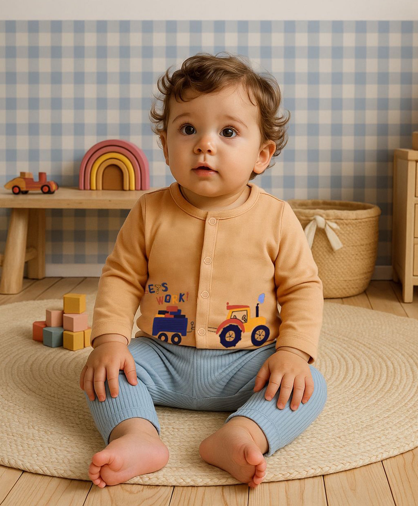 Boys Cotton Pack Of 2 Full Sleeves Cars Printed Front Open Vests - Brown & White