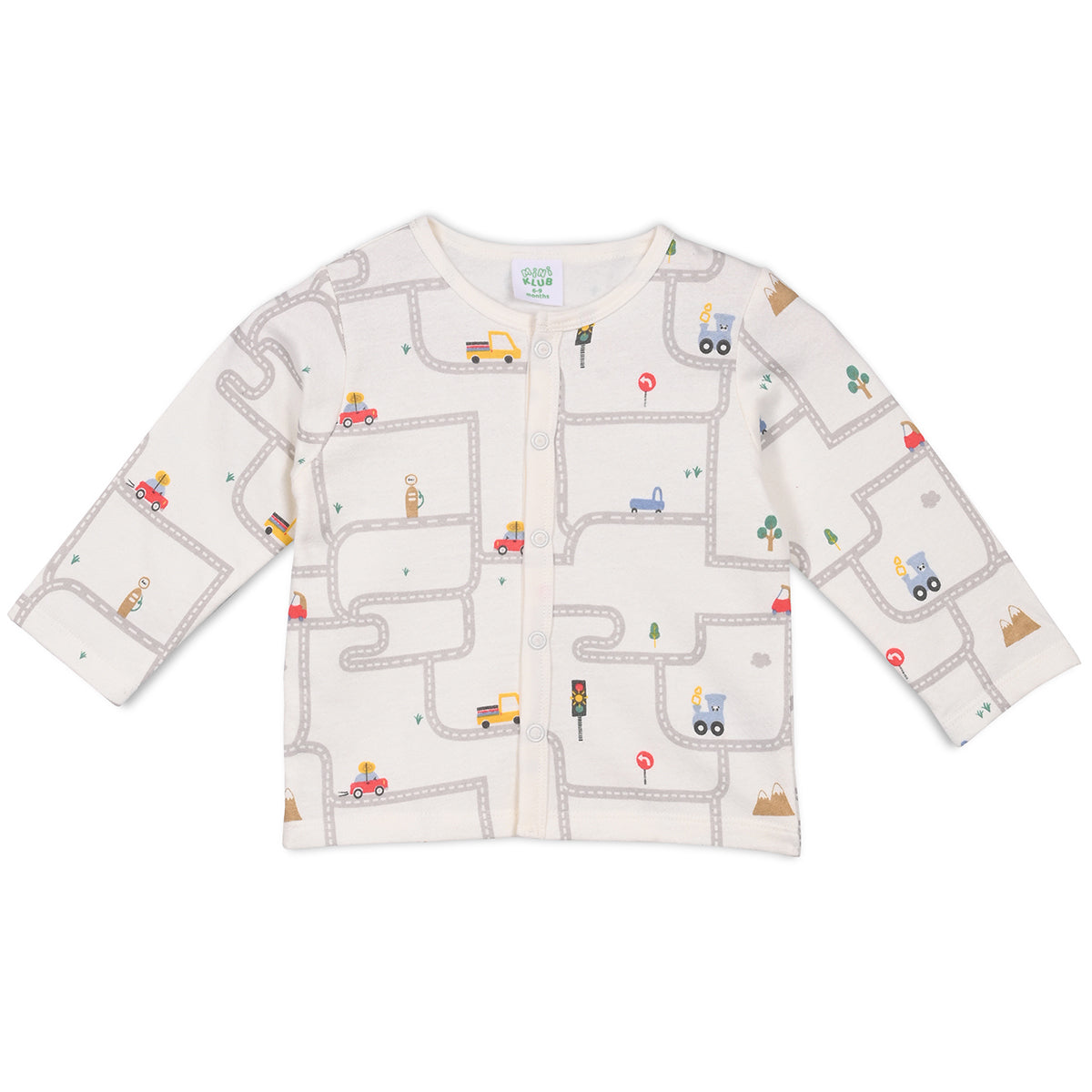 Boys Cotton Pack Of 2 Full Sleeves Cars Printed Front Open Vests - Brown & White