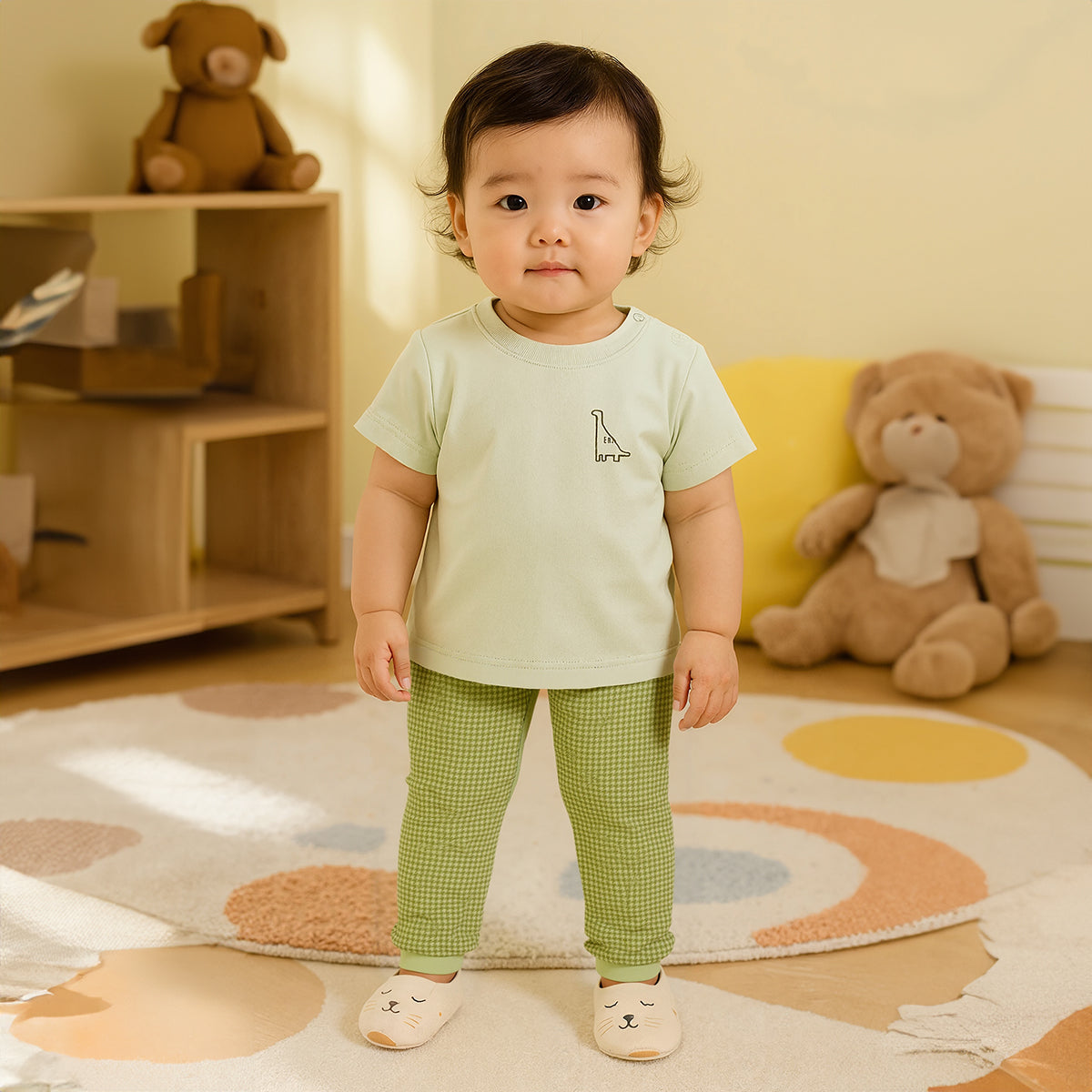 Mustard/Olive Newborn Boys Knit Bottom