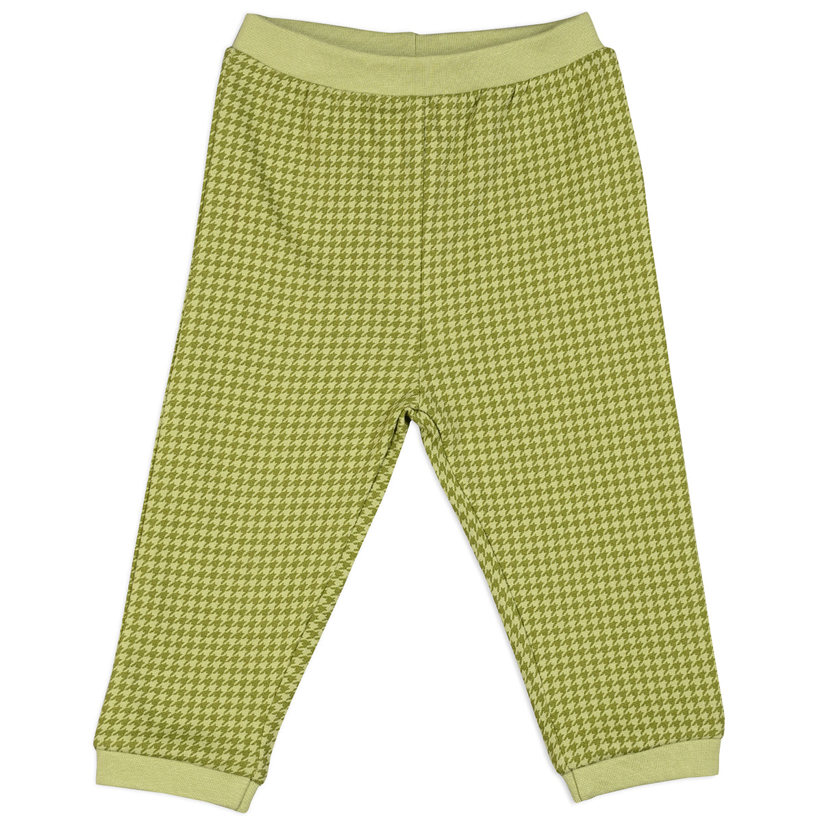 Boys Cotton Pack Of 2 Animal & Geometric Printed Knit Bottoms - Mustard & Olive