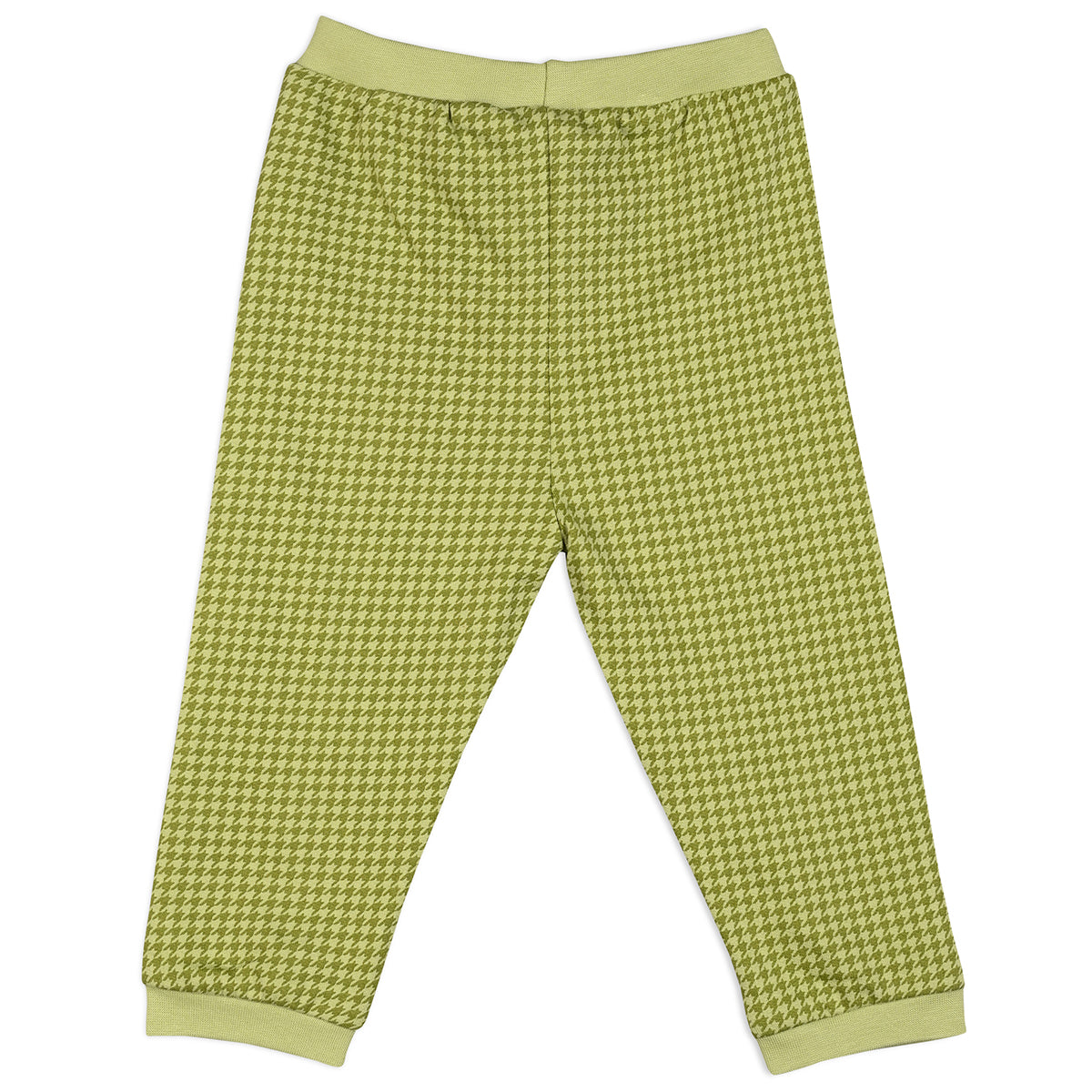 Boys Cotton Pack Of 2 Animal & Geometric Printed Knit Bottoms - Mustard & Olive