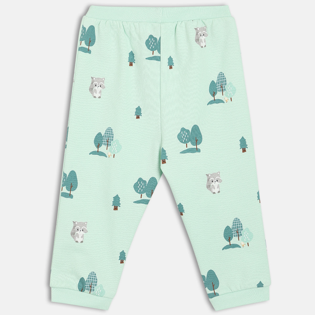 Boys Cotton Pack Of 2 Animal Printed Knit Bottoms - Blue & Green