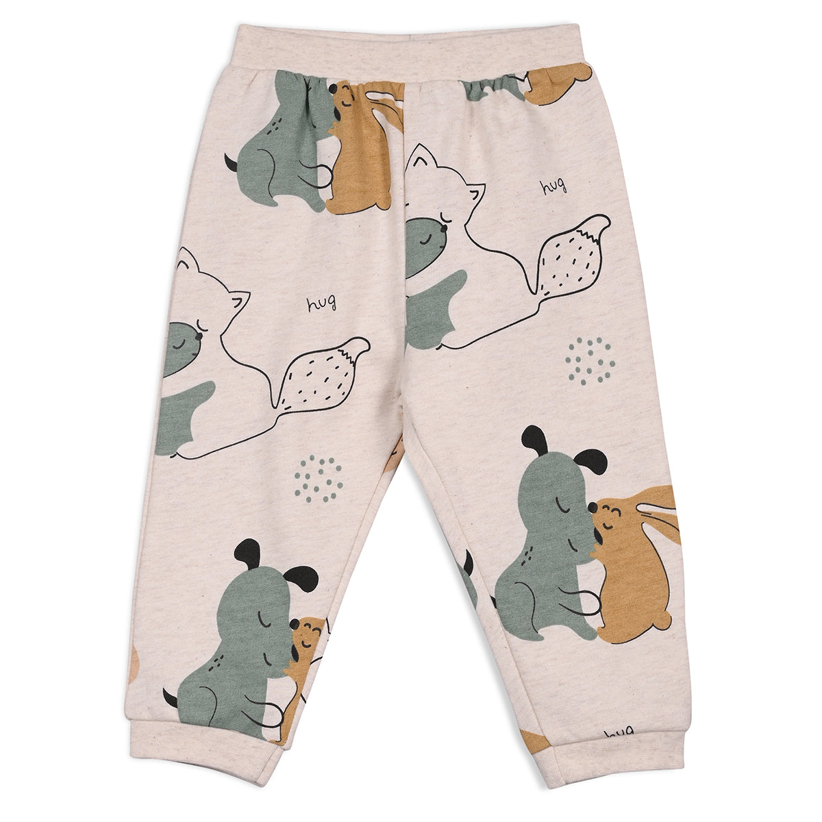 Oatmeal/Navy Newborn Boys Knit Bottom