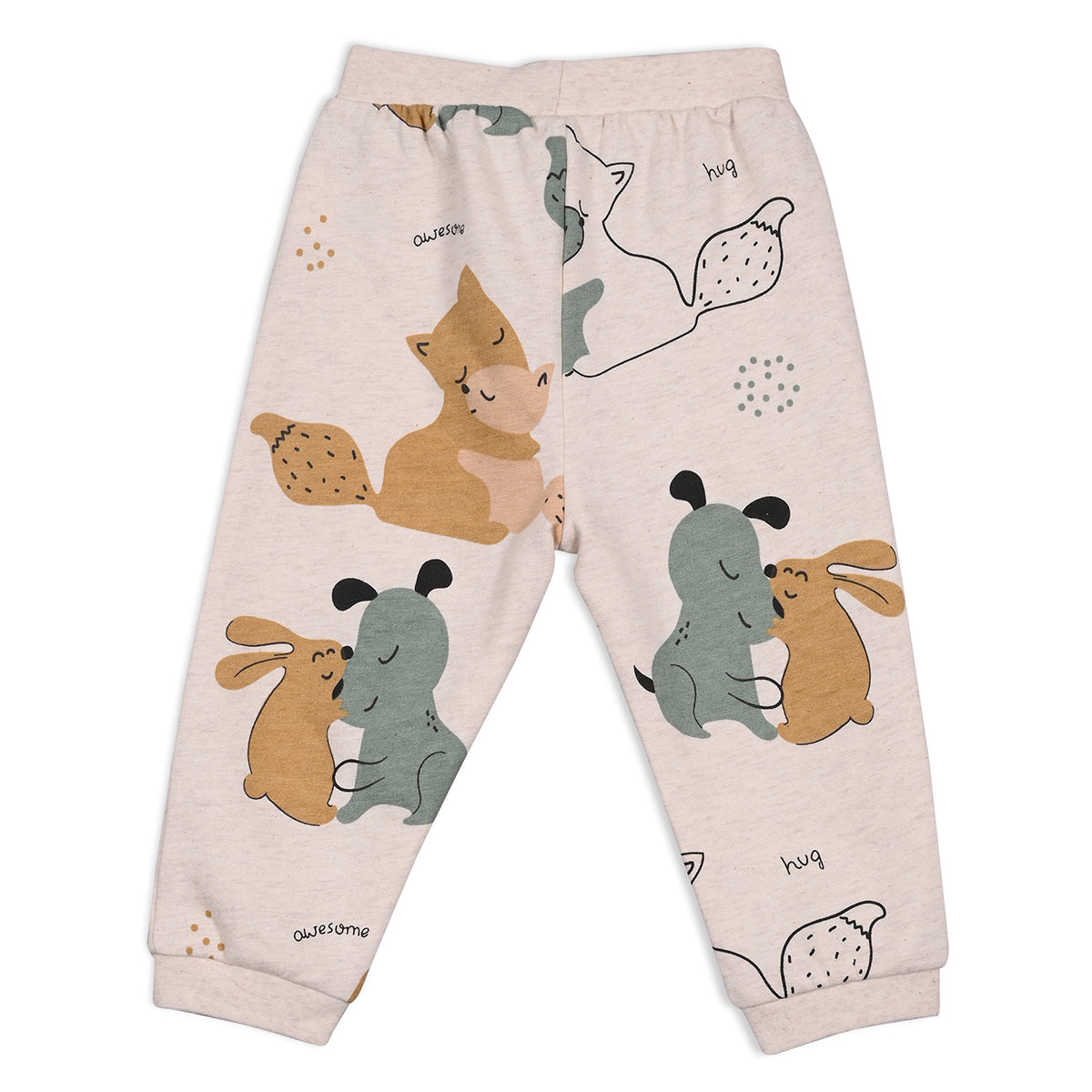 Oatmeal/Navy Newborn Boys Knit Bottom