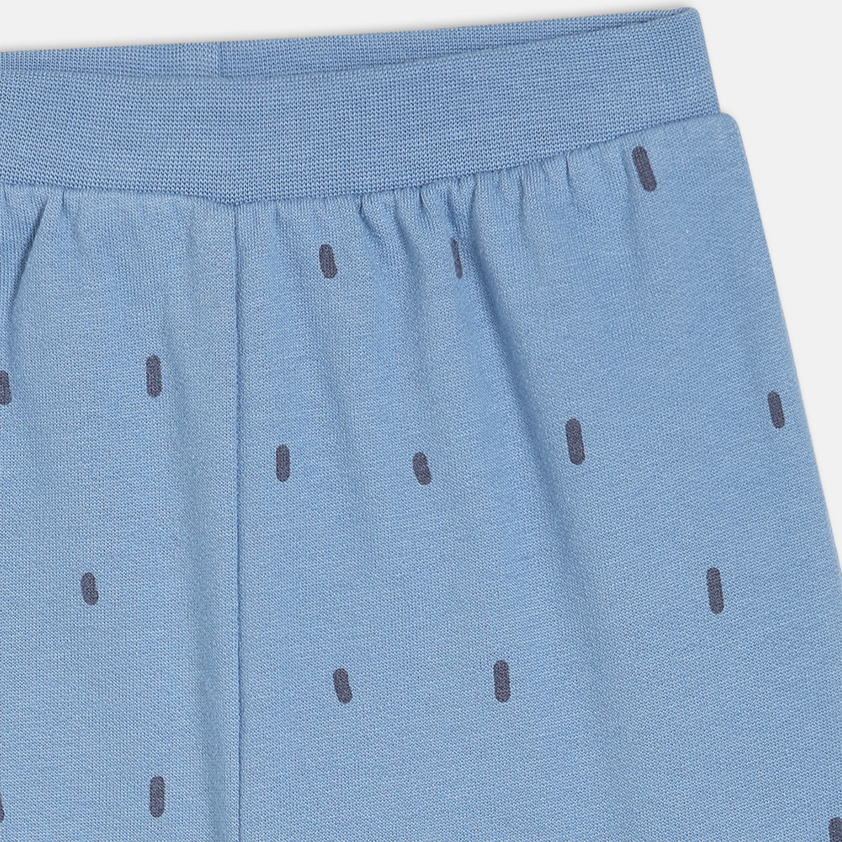 Boys Cotton Pack Of 2 Geometric Printed & Solid Knit Bottoms - Mint Green & Blue