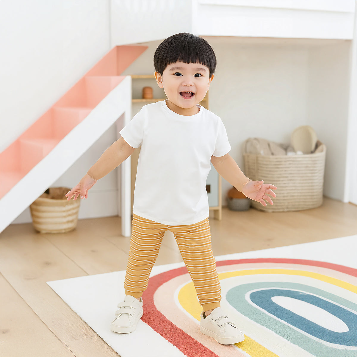Mustard/Grey Newborn Boys Knit Bottom