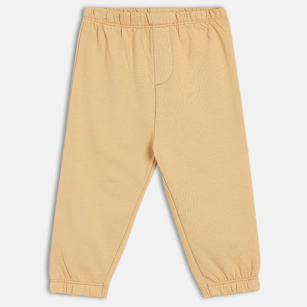 Boys Cotton Pack Of 2 Car Printed & Solid Knit Bottoms - White & Brown