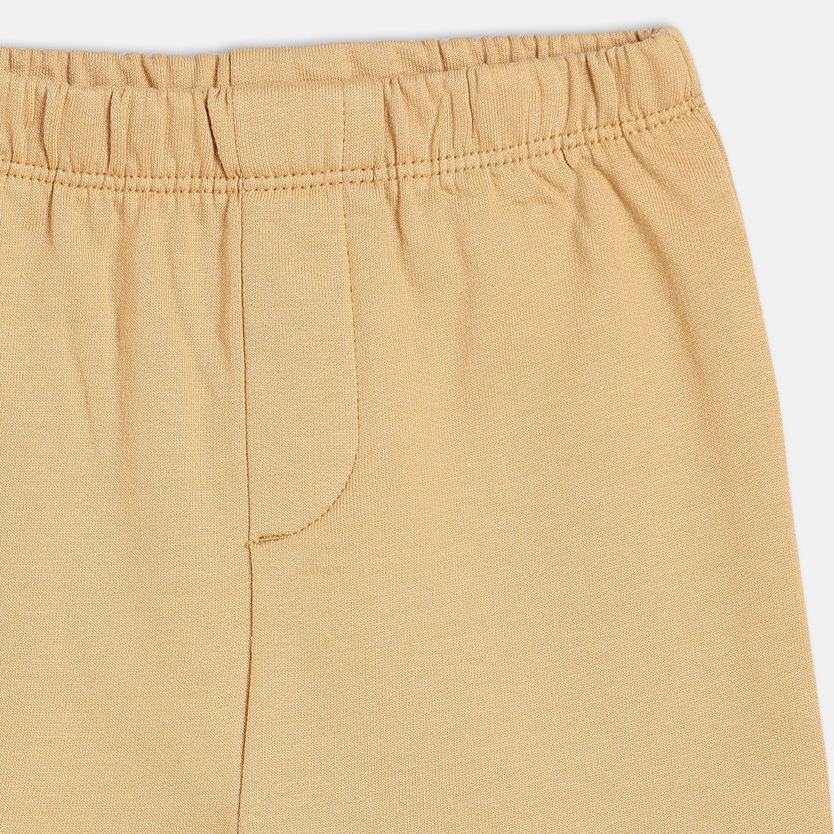 Boys Cotton Pack Of 2 Car Printed & Solid Knit Bottoms - White & Brown