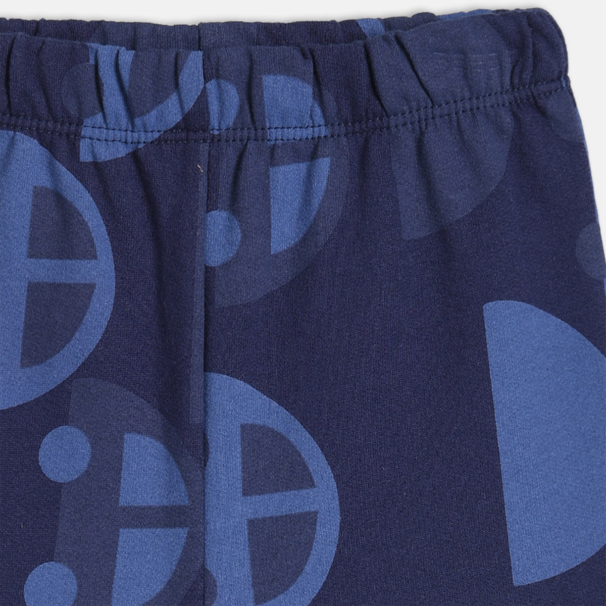 Boys Cotton Pack Of 2 Car Printed & Solid Knit Bottoms - Navy Blue & Mint Green