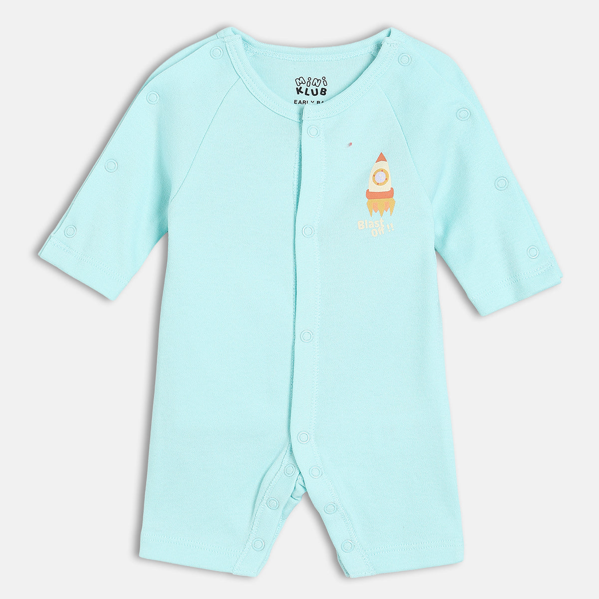 Boys Cotton Pack Of 2 Full Sleeves Planets Printed Rompers - White & Blue