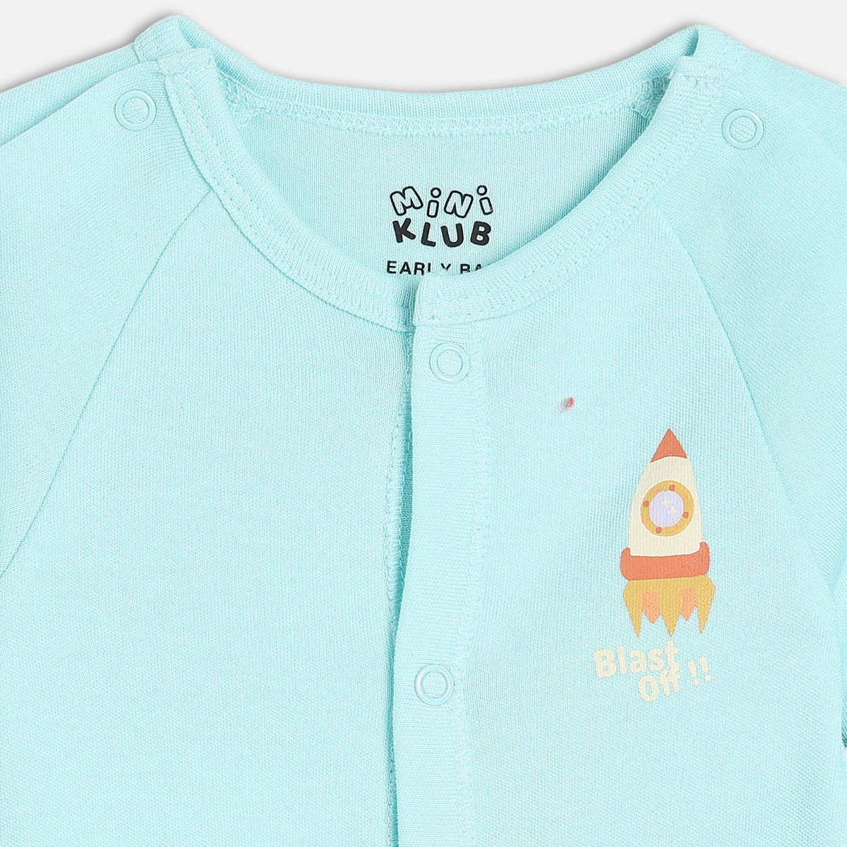 Boys Cotton Pack Of 2 Full Sleeves Planets Printed Rompers - White & Blue