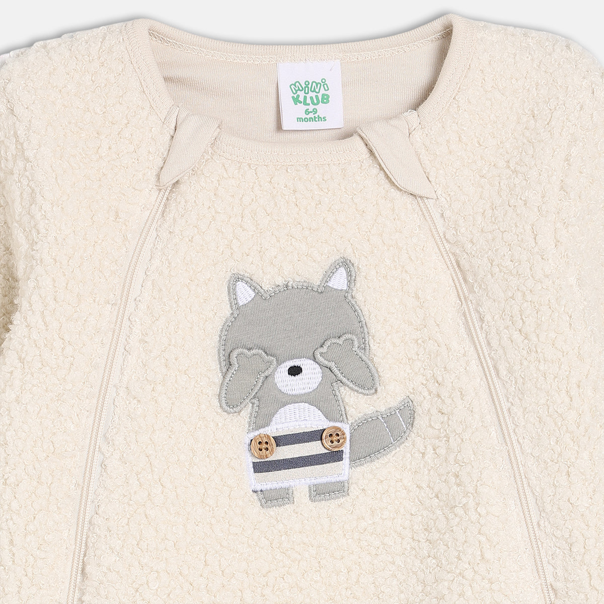Ecru Newborn Boys Romper