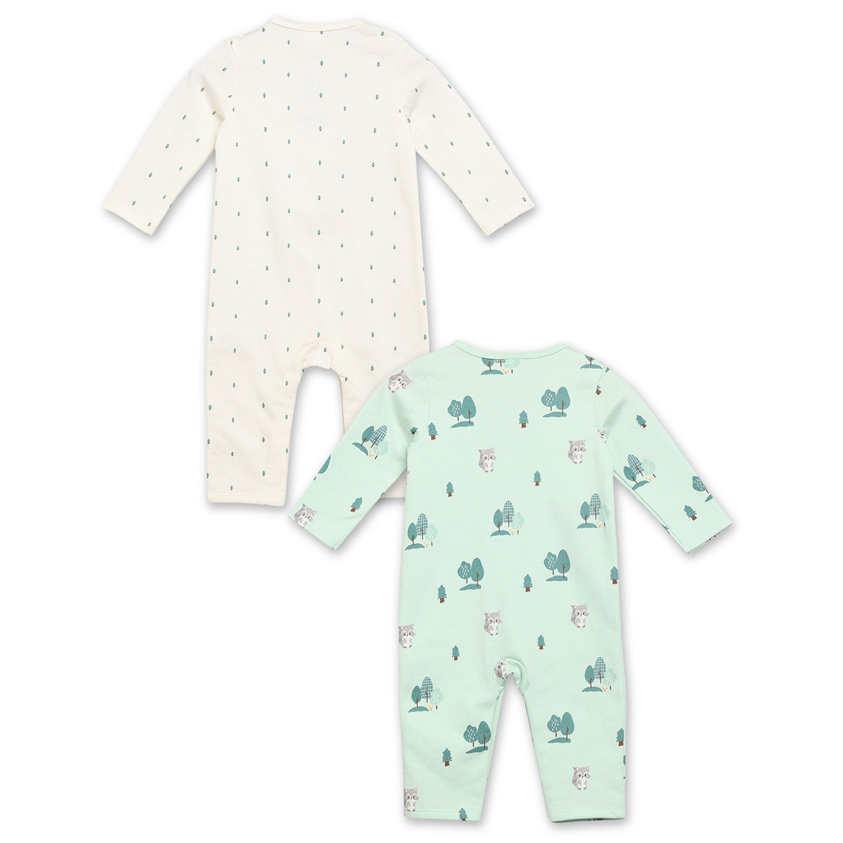 White/Green Newborn Boys Romper