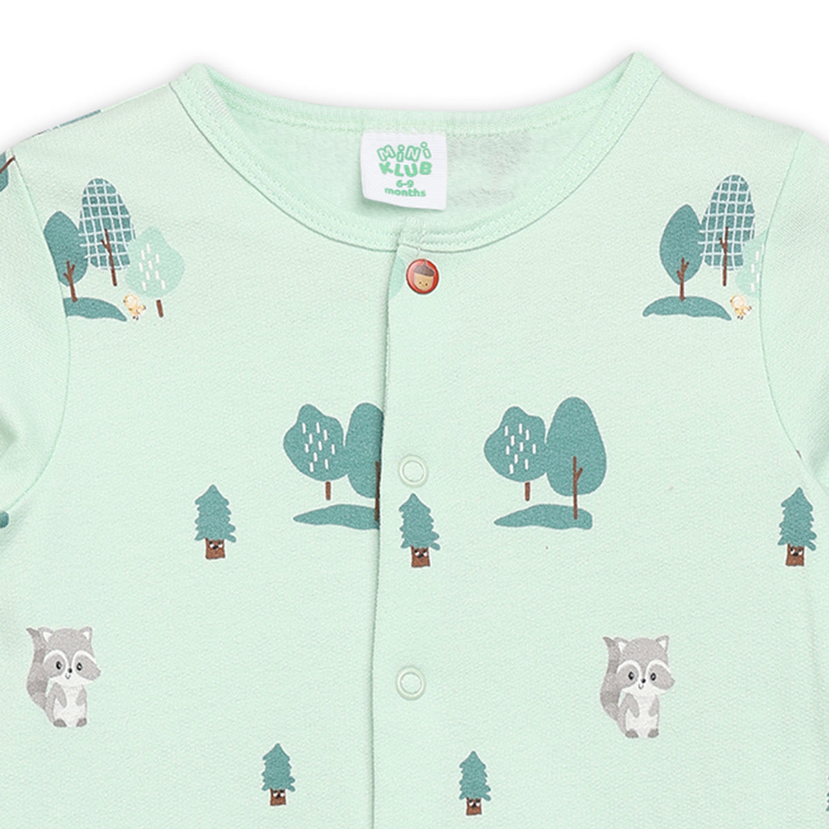 White/Green Newborn Boys Romper