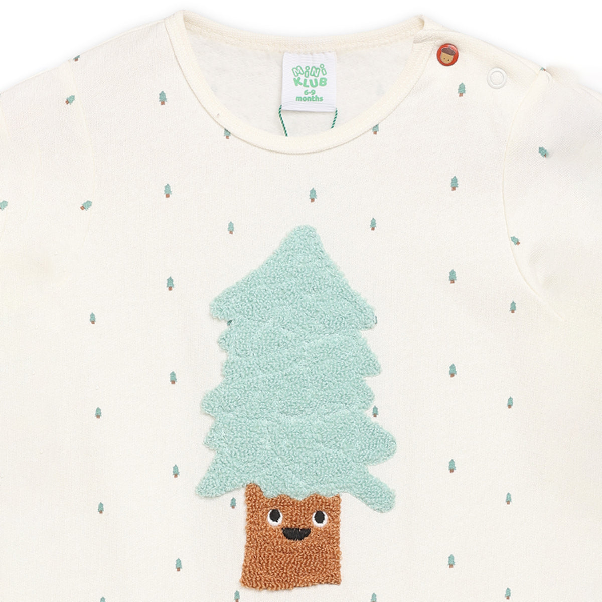 White/Green Newborn Boys Romper