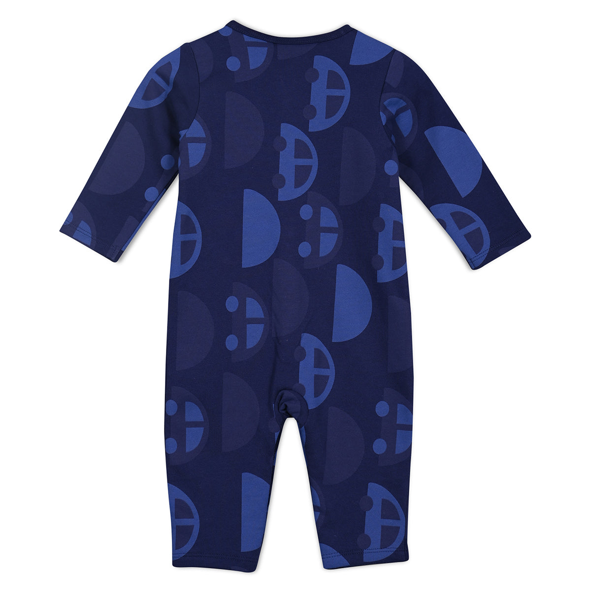 Boys Cotton Pack Of 2 Full Sleeves Car Printed Rompers - White & Navy Blue