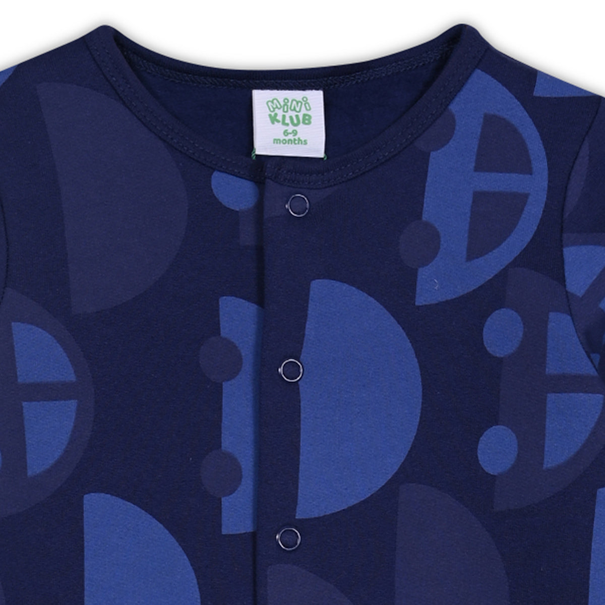 Boys Cotton Pack Of 2 Full Sleeves Car Printed Rompers - White & Navy Blue