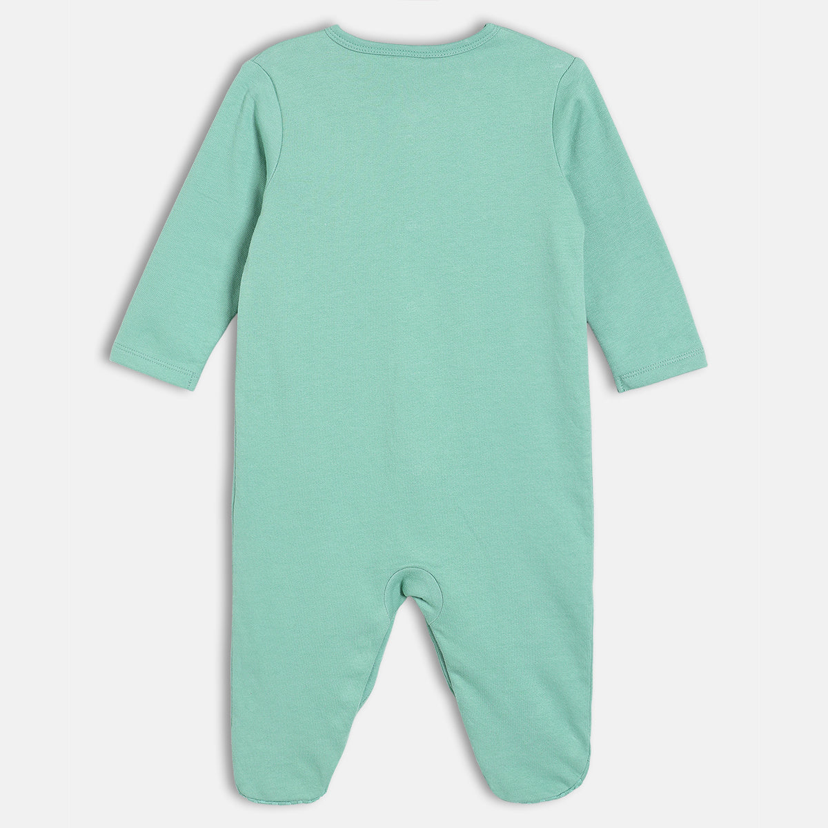 Boys Cotton Full Sleeves Solid Sleepsuit - Green