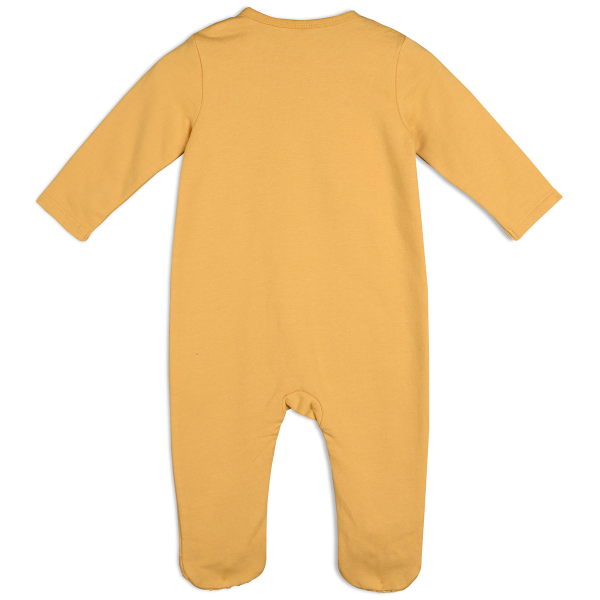 Mustard Newborn Boys Round Neck Full Length Sleep Suit