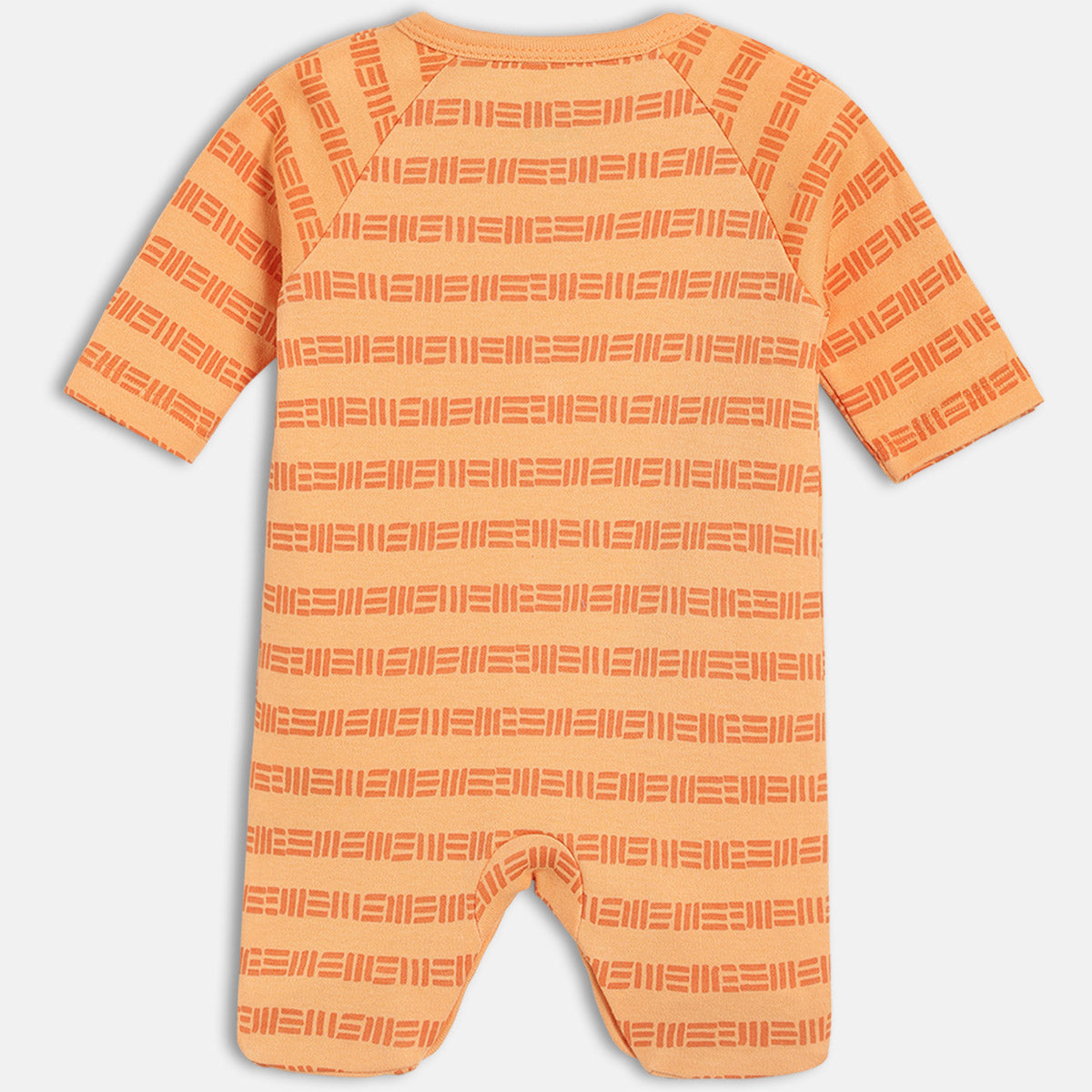 Boys Orange/Blue Front Open Full Sleeve Sleep Suit